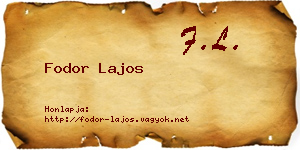 Fodor Lajos névjegykártya