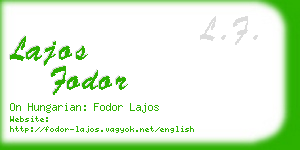 lajos fodor business card